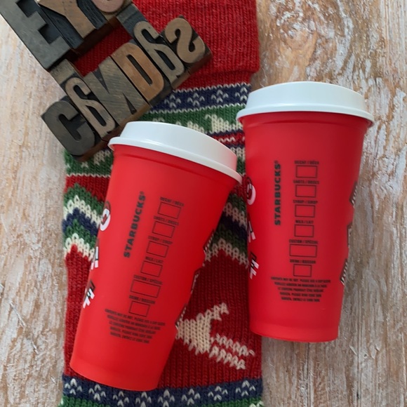 🆕🎄☕️🧜‍♀️STARBUCKS Reusable 16 oz. 2013 Coffee Cups w/ Lids - Picture 6 of 8